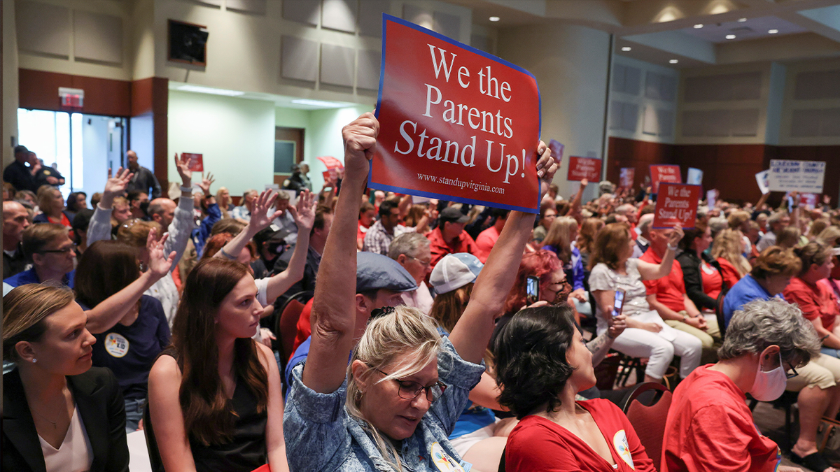 Parents and community members attend a Loudoun County School Board meeting