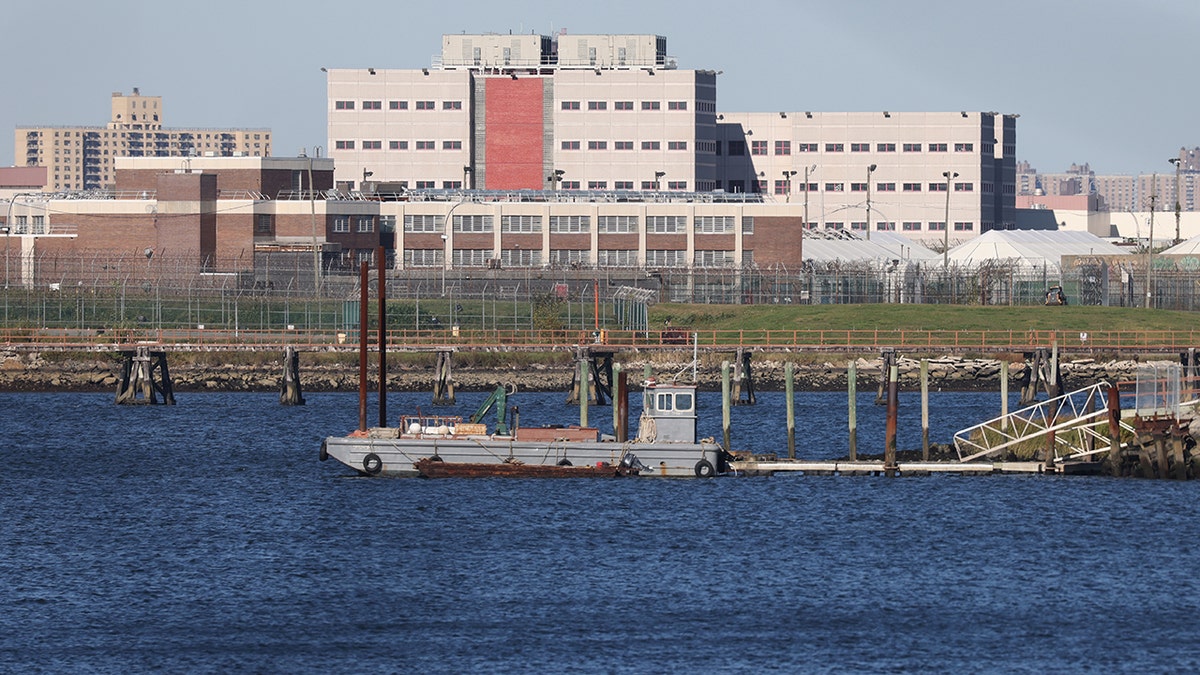 Rikers Island, home to the main jail complex, is situated in the East River between the Queens and Bronx boroughs as shown on Oct. 19 in New York City. 