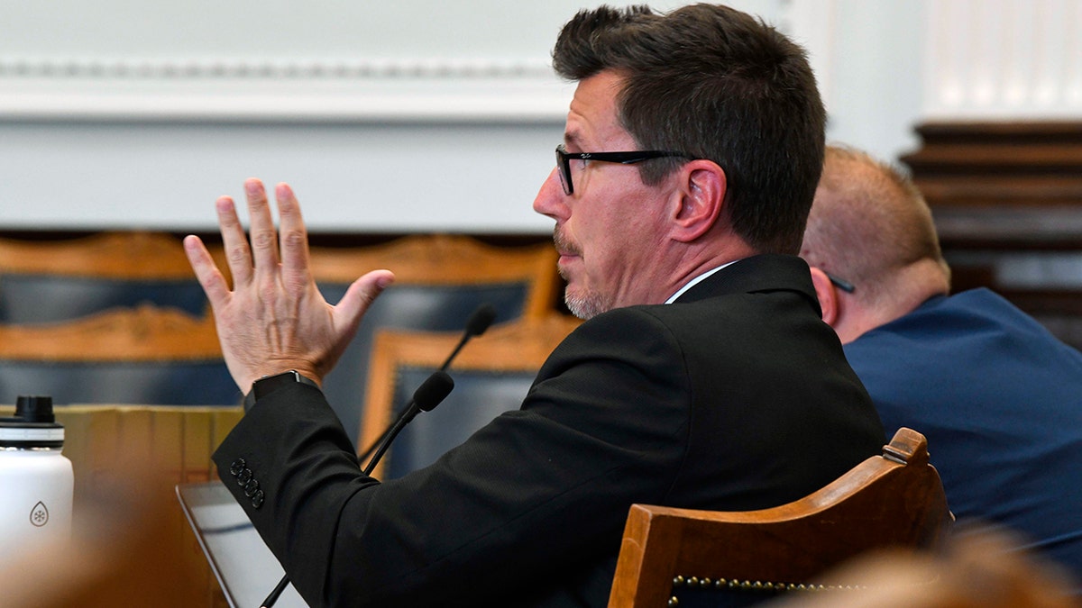 Assistant District Attorney Thomas Binger during the pretrial hearing of Kyle Rittenhouse in Kenosha Circuit Court on Monday in Kenosha, Wisconsin.