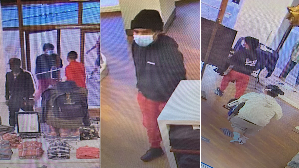 Three robbers in Oregon targeted a Polo Ralph Lauren store on Saturday, pointing a handgun at an employee before making off with an unknown amount of merchandise, authorities said.
