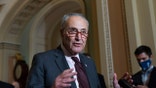 Senate Majority Leader Chuck Schumer of N.Y., speaks to the media after a Democratic policy luncheon, Tuesday, Oct. 19, 2021, on Capitol Hill in Washington. (AP Photo/Jacquelyn Martin)