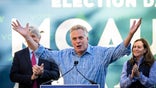 ARLINGTON, VA - OCTOBER 22:  Democratic gubernatorial candidate, former Virginia Gov. Terry McAuliffe  speaks during a bus tour kickoff rally October 22, 2021 in Arlington, Virginia. The Virginia gubernatorial election is November 2, where McAuliffe will face Republican candidate Glenn Youngkin. (Photo by Drew Angerer/Getty Images)