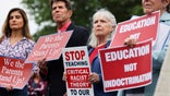 Parents protesting critical race theory in Ashburn, Virginia.