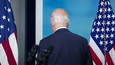 Biden continues newfound presidential tradition, turns back on reporters and exits without taking questions