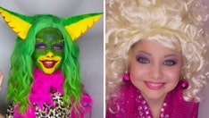 Mom's Halloween makeup skills transform daughters into iconic characters all month