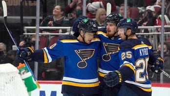 Kyrou, Kostin score 2 apiece in 2nd as Blues top Coyotes 7-4