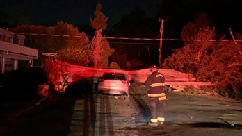 California winds spark new wildfires, force power outages