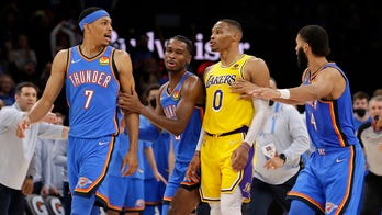 Lakers' Russell Westbrook complains about Thunder player's late dunk, ejected from game