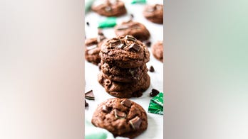 Decadent double chocolate mint cookies for Christmas dessert