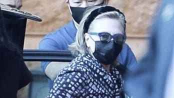 Hillary Clinton arrives at UC Irvine Medical Center as Bill Clinton recovers from infection