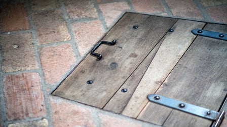 Hidden door found in hotel room floor leads to crawl space under bed