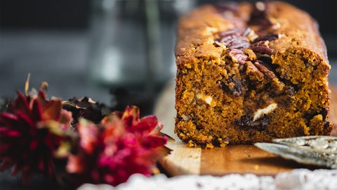 Pecan chocolate pumpkin bread for fall