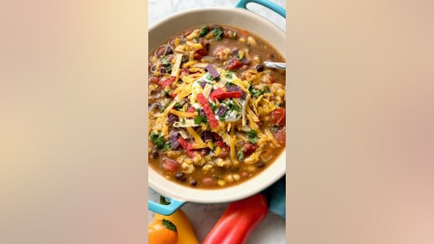 3 bean chicken soup for a cozy fall dinner idea