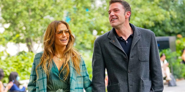 Jennifer Lopez y Ben Affleck en la ciudad de Nueva York el 25 de septiembre de 2021.