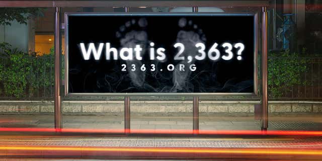 Billboard design for Live Action's 2,363 campaign. (Source: Live Action)