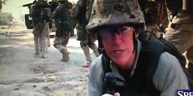 Fox News correspondent Greg Palkot reporting live in Fallujah in 2004.