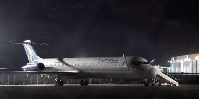 Immigrants from the southern border getting off a World Atlantic Airlines airplane last week.