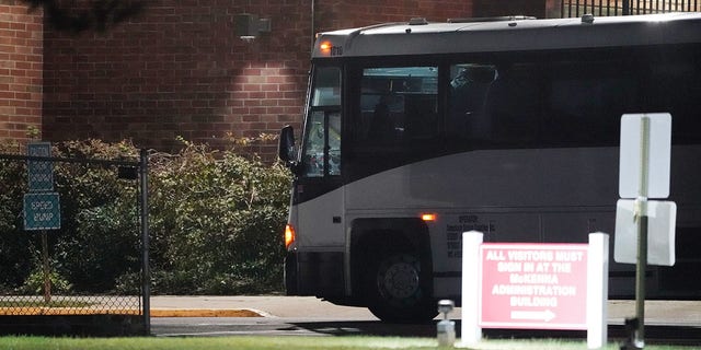 Immigrants from the southern border getting off a charter bus at the Mercy First Facility in Syosset, N.Y., on Oct. 16.