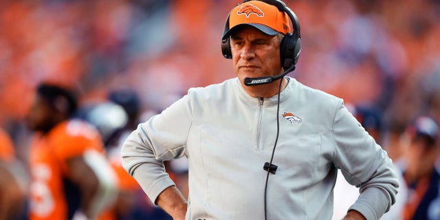 Denver Broncos head coach Vic Fangio in the fourth quarter against the New York Jets at Empower Field at Mile High in September 2021.