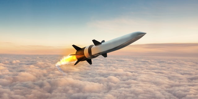 A Hypersonic Air-breathing Weapons Concept (HAWC) missile in seen in an artist's conception. 