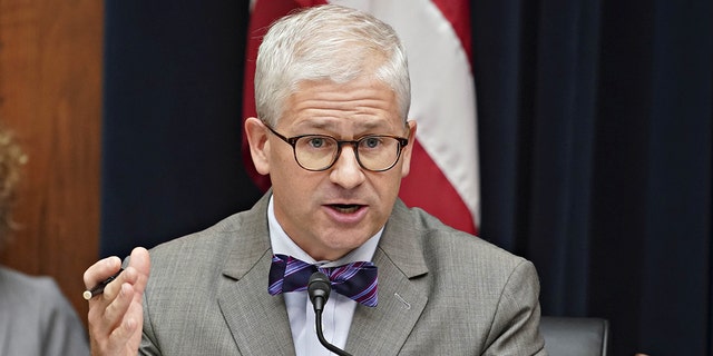 Representative Patrick McHenry (R-NC) attends the House Financial Services Committee hearing on Capitol Hill in Washington, US, September 30, 2021.