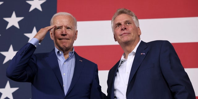 FILE PHOTO: U.S. President Joe Biden participates in a campaign event with candidate for Governor of Virginia Terry McAuliffe, at Lubber Run Park in Arlington, Virginia, U.S., July 23, 2021. REUTERS/Evelyn Hockstein/File Photo
