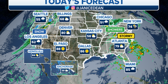 The national forecast for Monday, Oct. 25. 