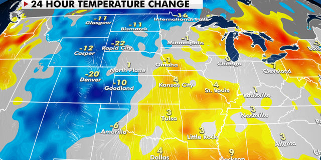 24-hour temperature change