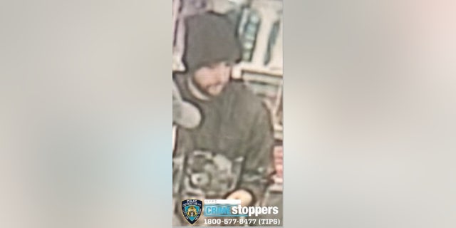 Two suspects were caught on security footage beating a man outside a 7-Eleven store in New York City.