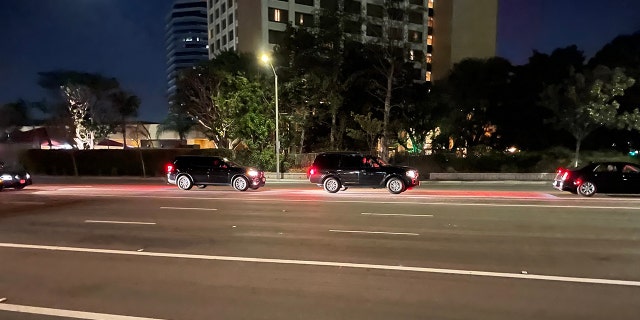 Hillary Clinton and aide Huma Abedin were seen in a motorcade that left University of California Irvine Medical Center in Orange, California, early Friday. Former President Bill Clinton has been undergoing treatment at the hospital since Tuesday.