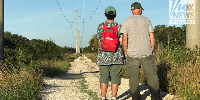 Christopher and Roberta Laundrie in Florida's Myakkahatchee Creek Environmental Park on the day police discovered their son's remains.