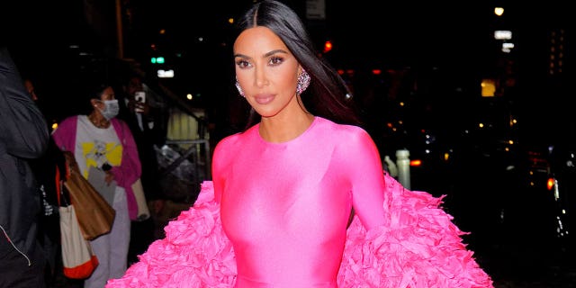 Kim Kardashian arrives at the SNL afterparty on Oct. 10, 2021, in New York City.