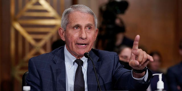 Dr. Anthony Fauci speaks during a Senate Health, Education, Labor, and Pensions Committee hearing in Washington, July 20, 2021.