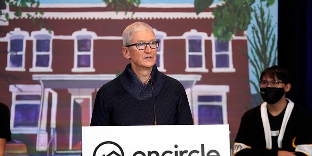 Apple's CEO Tim Cook. The tech company announced it would cease selling its products in Russia.