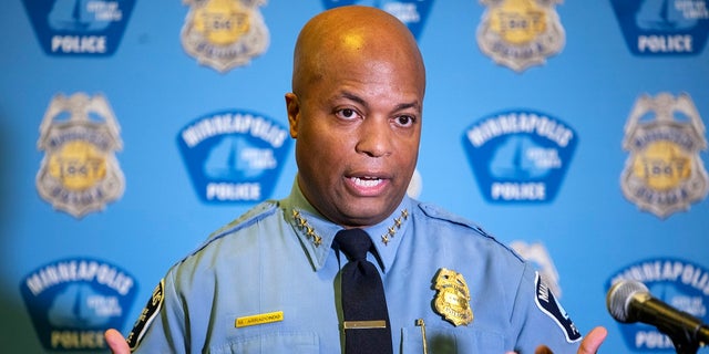 Minneapolis Police Chief Medaria Arradondo addresses the media regarding the proposed charter amendment that would replace the police department during a new conference.