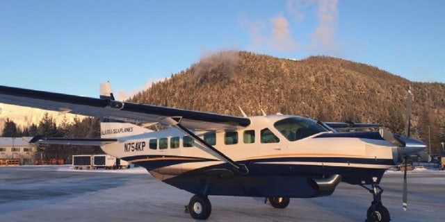 The single-engine Cessna 208B that crashed upon takeoff from an Alaska airport Friday. A small plane crashed Friday during takeoff from an Alaskan airport but no one was injured, a spokesman for the airline said.