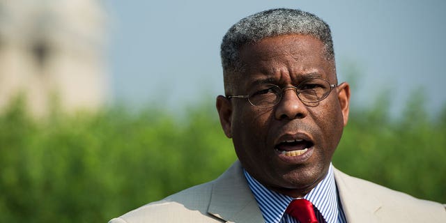 UNITED STATES - SEPTEMBER 11: Former Rep. Allen West, R-Fla., speaks during a news conference at the House Triangle at the Capitol on the anniversaries 9-11 and Benghazi on Wednesday, Sept. 11, 2013. (Photo By Bill Clark/CQ Roll Call)