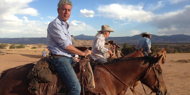 Anthony Bourdain fulfilling his dream of being a cowboy in New Mexico.
