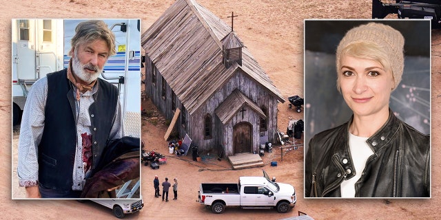 This aerial photo shows the church at Bonanza Creek Ranch in Santa Fe, N.M. where the shooting occurred. 