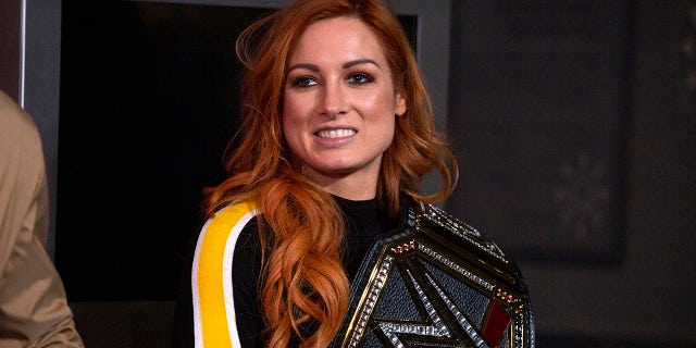 NEW YORK, NEW YORK - APRIL 05: WWE Superstar Becky Lynch Celebrate's Wrestlemania 35 at The Empire State Building on April 05, 2019 in New York City.