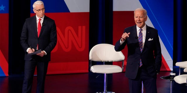 CNN’s heavily publicized town hall with President Biden failed to resonate with viewers. (AP Photo/Evan Vucci)