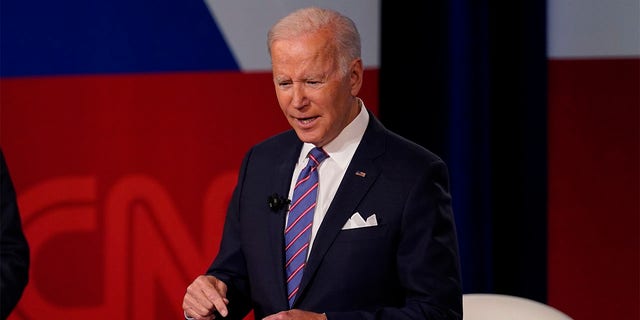 President Joe Biden attends a CNN City Hall at the Baltimore Center Stage Pearlstone Theater on Thursday, October 21, 2021 in Baltimore.  (AP photo / Evan Vucci)