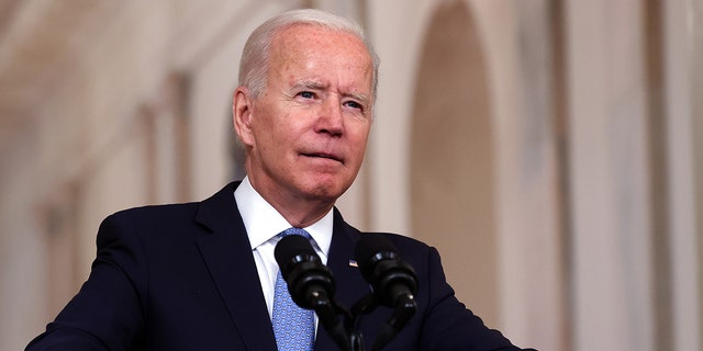 President Joe Biden delivers remarks on the end of the war in Afghanistan at the White House on Aug. 31, 2021.