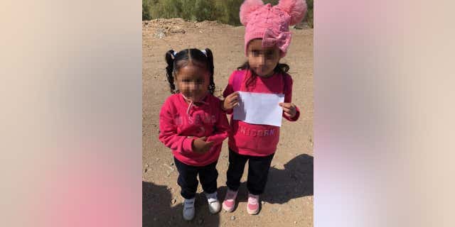 U.S. Border Patrol posted this photo of two young girls found wandering alone.