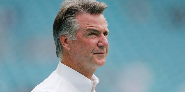 President Bruce Allen of the Washington Redskins looks on  prior to the game between the Washington Redskins and the Miami Dolphins at Hard Rock Stadium on October 13, 2019 in Miami, Florida.