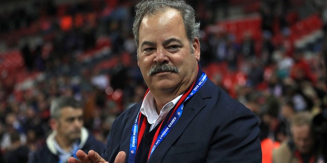 Houston Texans CEO and Chairman D. Cal McNair applauds his team after the NFL International Series match at Wembley Stadium, London.