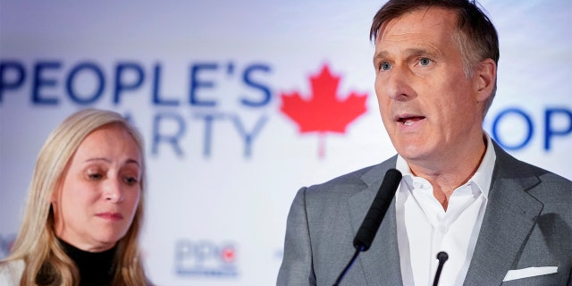 People's Party of Canada (PPC) leader Maxime Bernier speaks after the announcement of federal election results in Beauceville, Quebec, Canada October 21, 2019. REUTERS/Mathieu Belanger