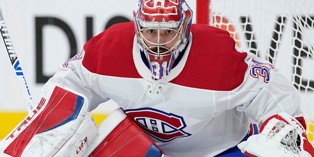 FILE - Montreal Canadiens goaltender Carey Price (31) plays against the Vegas Golden Knights during Game 2 of an NHL hockey Stanley Cup semifinal playoff series in Las Vegas, in this Wednesday, June 16, 2021, file photo.