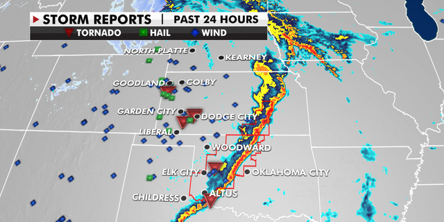 Tornadoes across the Central Plains