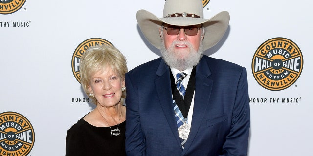 Hazel Daniels is seen with Charlie Daniels at the 2019 Country Music Hall of Fame Medallion Ceremony at Country Music Hall of Fame and Museum on October 20, 2019 in Nashville, Tennessee.